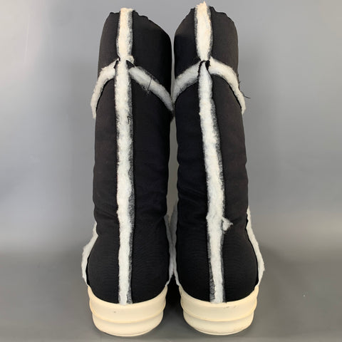 DRKSHDW Size 9 Black White Nylon Pull On Boots