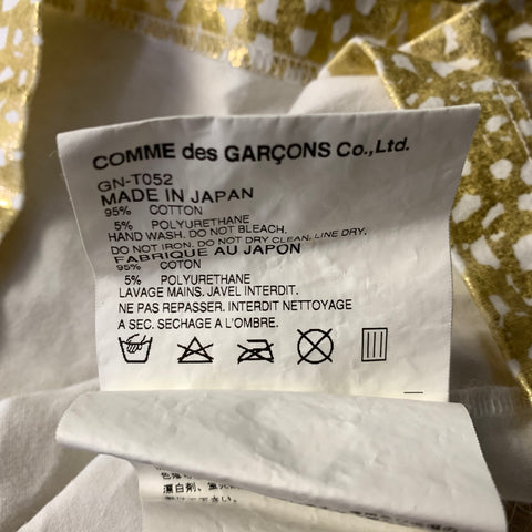 COMME des GARCONS AD2014 Size S Gold White Metallic Cotton Polyurethane Pullover