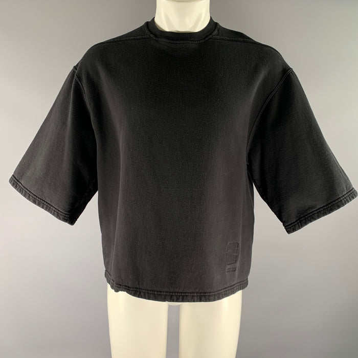 DRKSHDW Size M Black Solid Cotton Short Sleeve Pullover