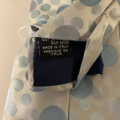 KENZO Grey Blue Polka Dot Silk Tie