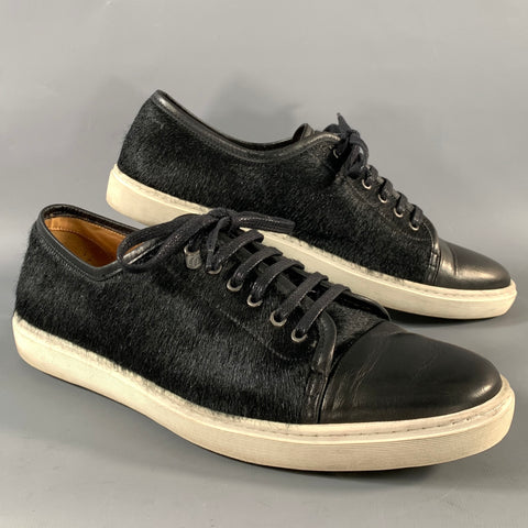 DONHALL & BELL Size 8 Black Leather Low Top Lace Up Shoes