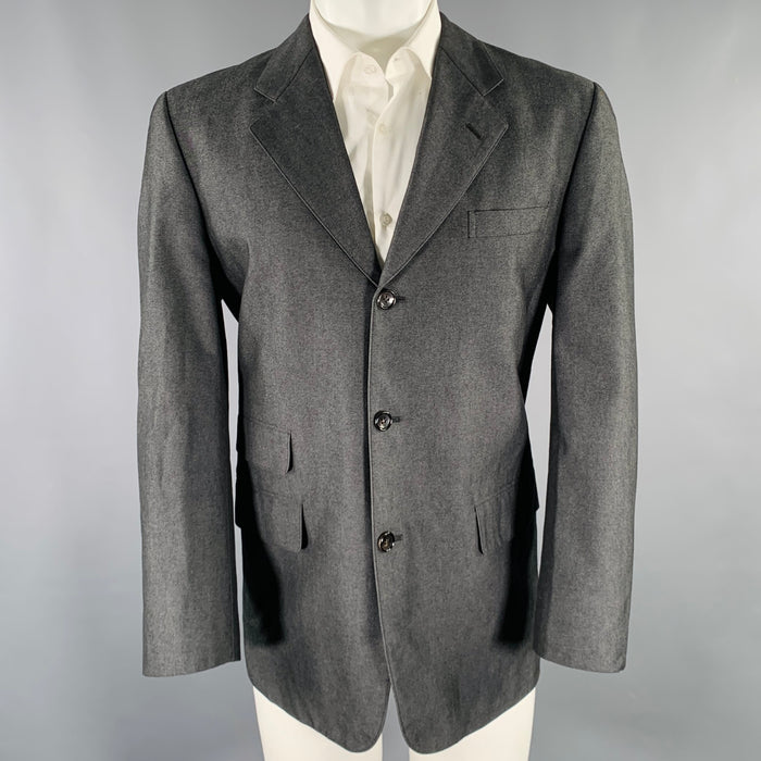 COMME des GARCONS Size M Grey Cotton Notch Lapel Sport Coat