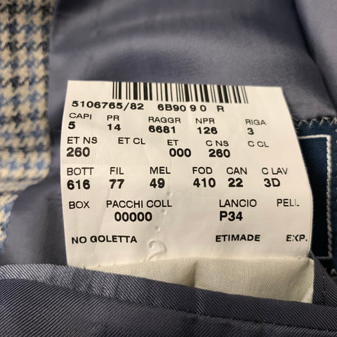 RALPH LAUREN Chest Size 42 Regular Grey Blue Plaid Notch Lapel Sport Coat