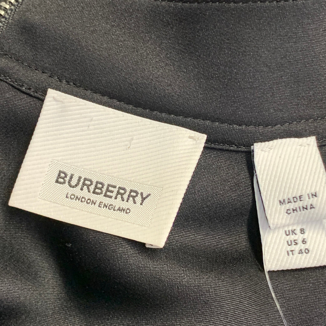 BURBERRY Size S Black Silk Studded Belted Cape Dress
