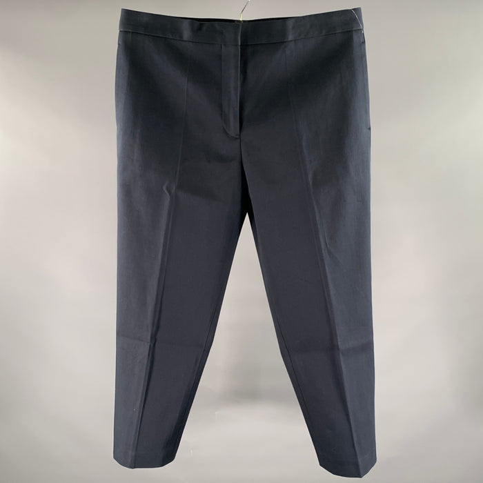 JIL SANDER Size 14 Navy Cotton Cropped Pants