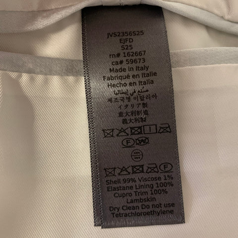 JOHN VARVATOS S2025 Chest Size 38 Silver Wrinkled Viscose Elastane Sport Coat