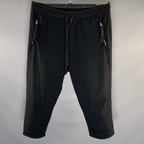 THOM KROM Size XL Black Elastic Waistband Casual Pants