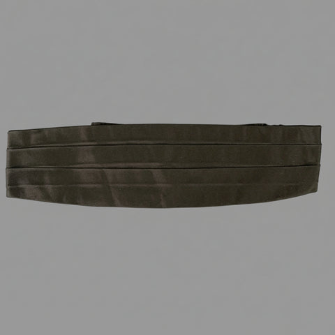 BRENDA KETT Size 45 Black Blue Pleated Silk Cummerbund