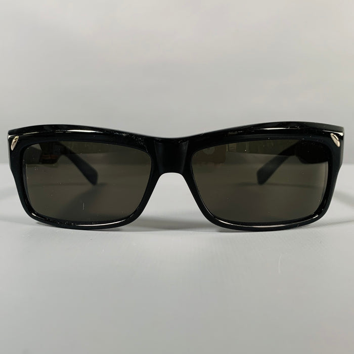 MARC JACOBS Black Silver Signature Print Acetate Sunglasses