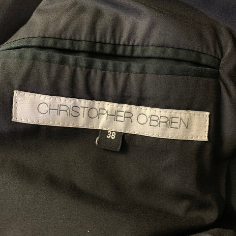 CHRISTOPHER O'BRIEN Size 38 Black Wrinkled Cotton Hidden Placket Coat