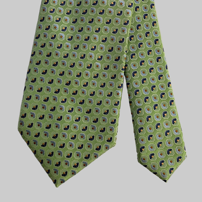 ERMENEGILDO ZEGNA One Size Green Blue Silk Tie