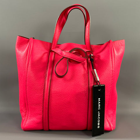 MARC JACOBS Pink Fuchsia Pebble Grain Leather Tote Bag