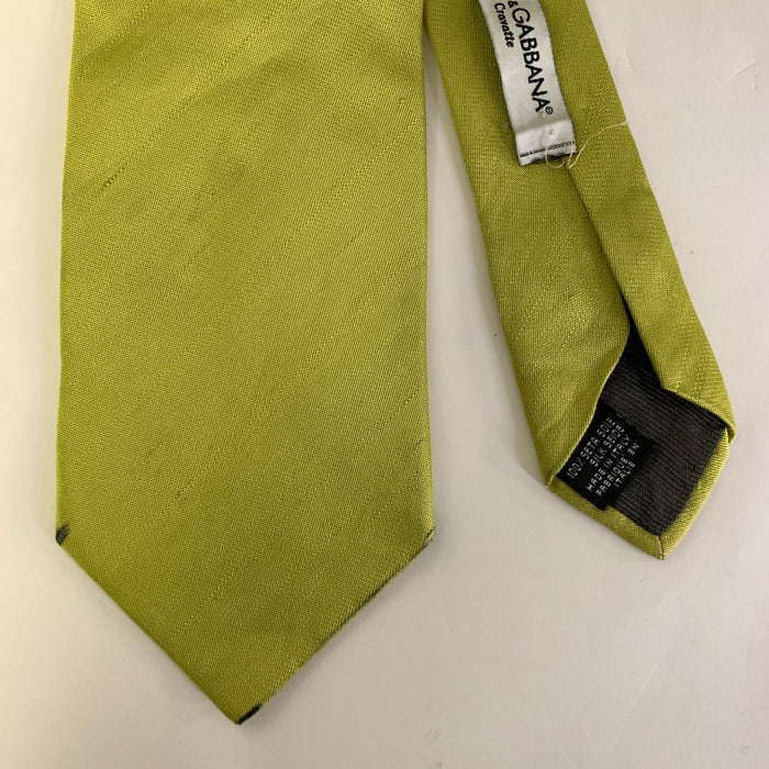 DOLCE & GABBANA Green Lime Jacquard Silk Tie