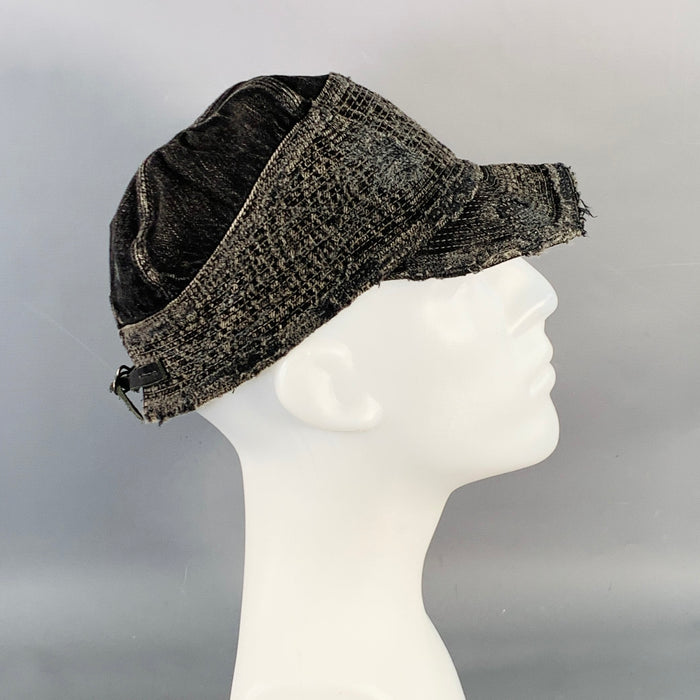KAPITAL KOUNTRY One Size Black Charcoal Distressed Twill Cotton Baseball Cap Hat