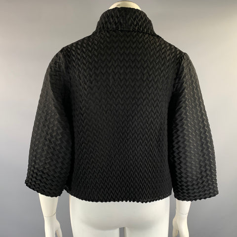 VANITE COUTURE Size M Black Polyester Spandex Pleated Cardigan