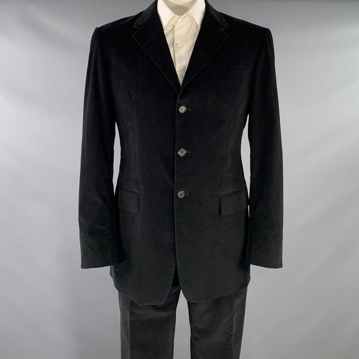 PRADA Size 42 Long Corduroy Cotton Blend Single Breasted Notch Lapel Suit