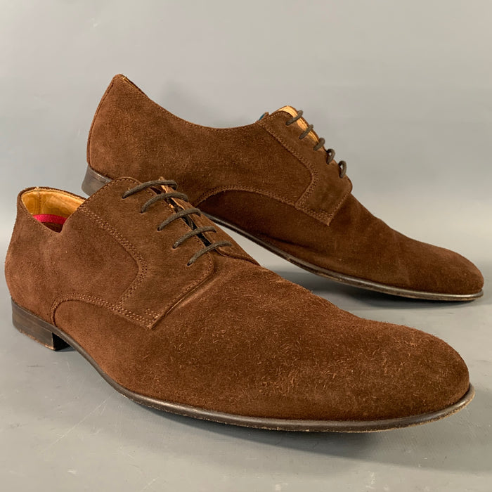 PS by PAUL SMITH Size 12 Brown Suede Almond Toe Lace Up Shoes