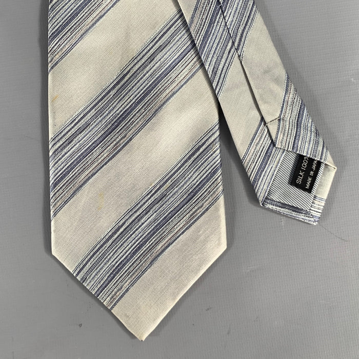 ISSEY MIYAKE Gray Light Blue Jacquard Silk Tie