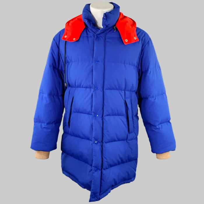 GUCCI 2018 Size 36 Blue Red Polyamide Puffer Goose Down Hooded Coat