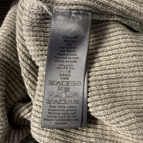 JOHN VARVATOS Size L Grey Ribbed Cotton Textured Pullover