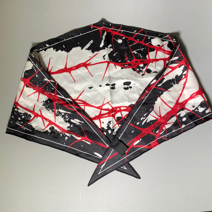 HAIDER ACKERMANN Black Red & White Splatter Silk Scarves