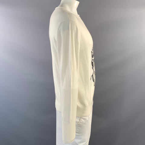 ENFANTS RICHES DEPRIMES L White Knitted Cashmere Scoop Neck Pullover
