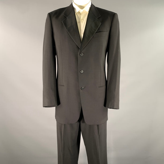 GIORGIO ARMANI Size 42 Black Wool Notch Lapel Tuxedo