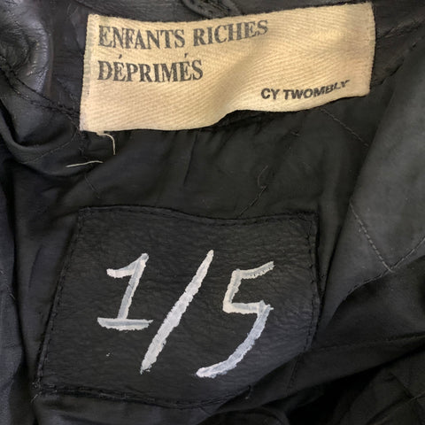 ENFANTS RICHES DEPRIMES ERD FW2016 S Black Patch Leather Biker Jacket