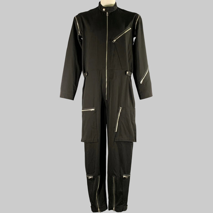 JIL SANDER Size 38 Black Wool Zip Up Jumpsuits & Overalls