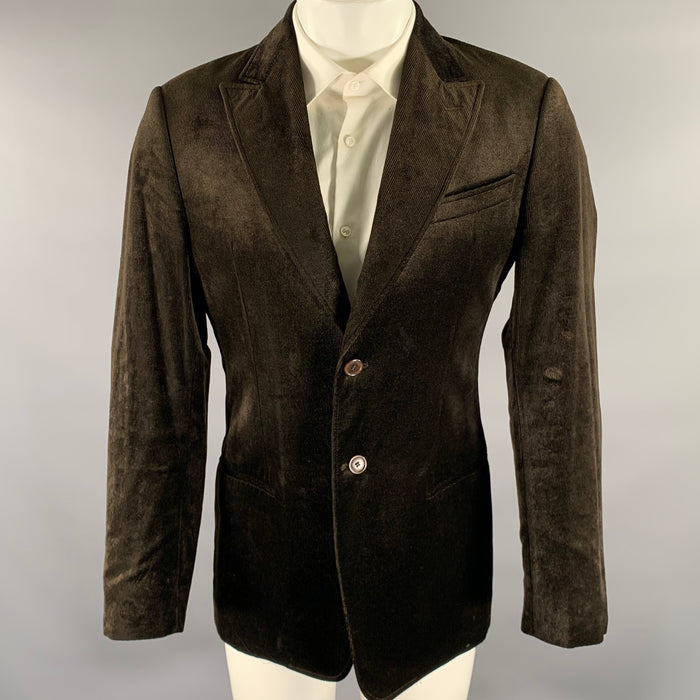 ARMANI COLLEZIONI Size 38 Brown Corduroy Cotton Rayon Sport Coat