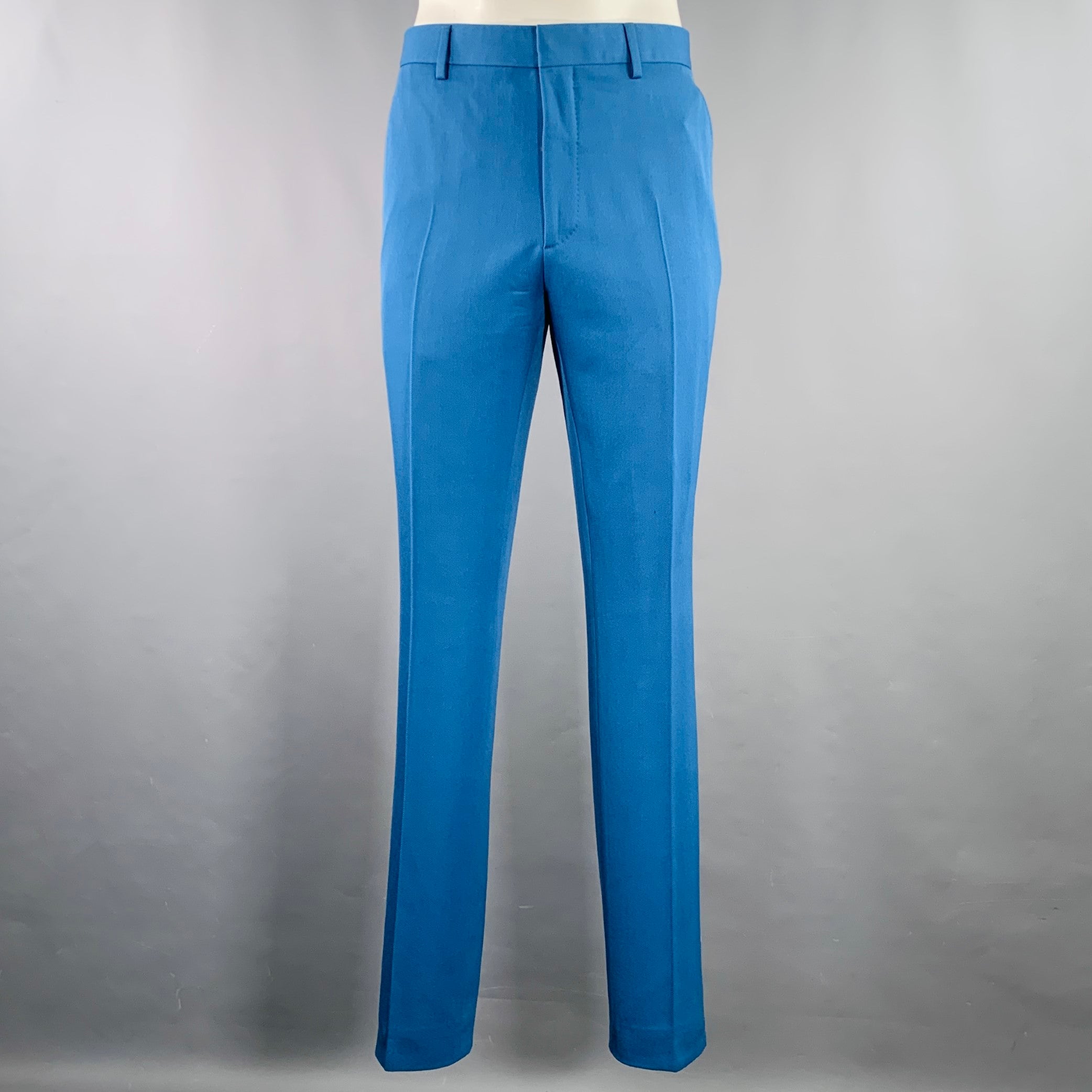 calvin klein dress pants CALVIN KLEIN 205W39NYC Size L Blue Orange Stripe Wool Flat Front Dress –  Sui Generis Designer Consignment
