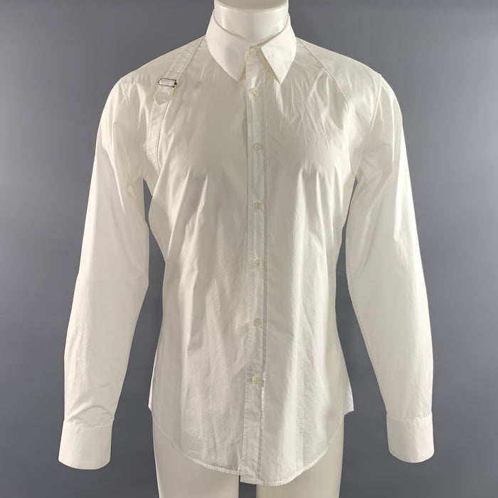 ALEXANDER MCQUEEN Size M White Cotton Long Sleeve Shirt