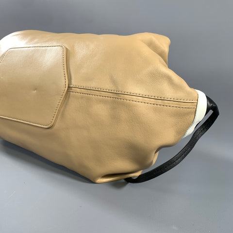 PHILLIP LIM Black Tan Color Block Leather Hobo Bag