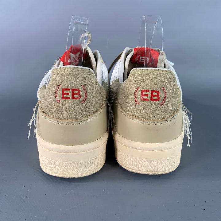 ADIDAS Size 9.5 Beige White Mixed Materials Nylon Mesh Sneakers