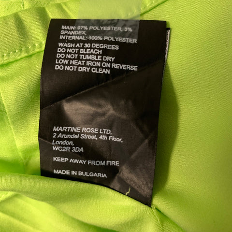 MARTINE ROSE SS2024 Size S Green Lime Polyester Blend Button Up Short Sleeve Shirt