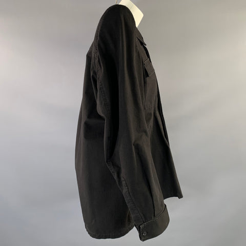 BALENCIAGA FW2020 Size M Black Cotton Pagoda Jacket