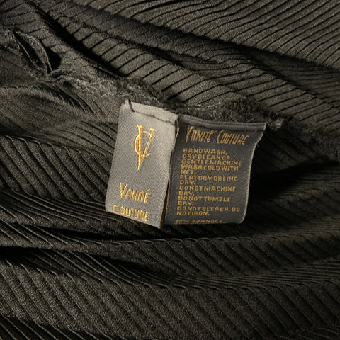 VANITE COUTURE Size One Size Black Polyester & Spandex Pleated Set