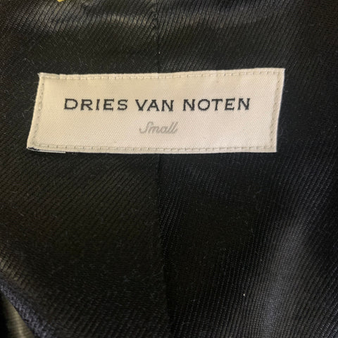 DRIES VAN NOTEN Size S Burgundy Maroon Wool Double Breasted Coat