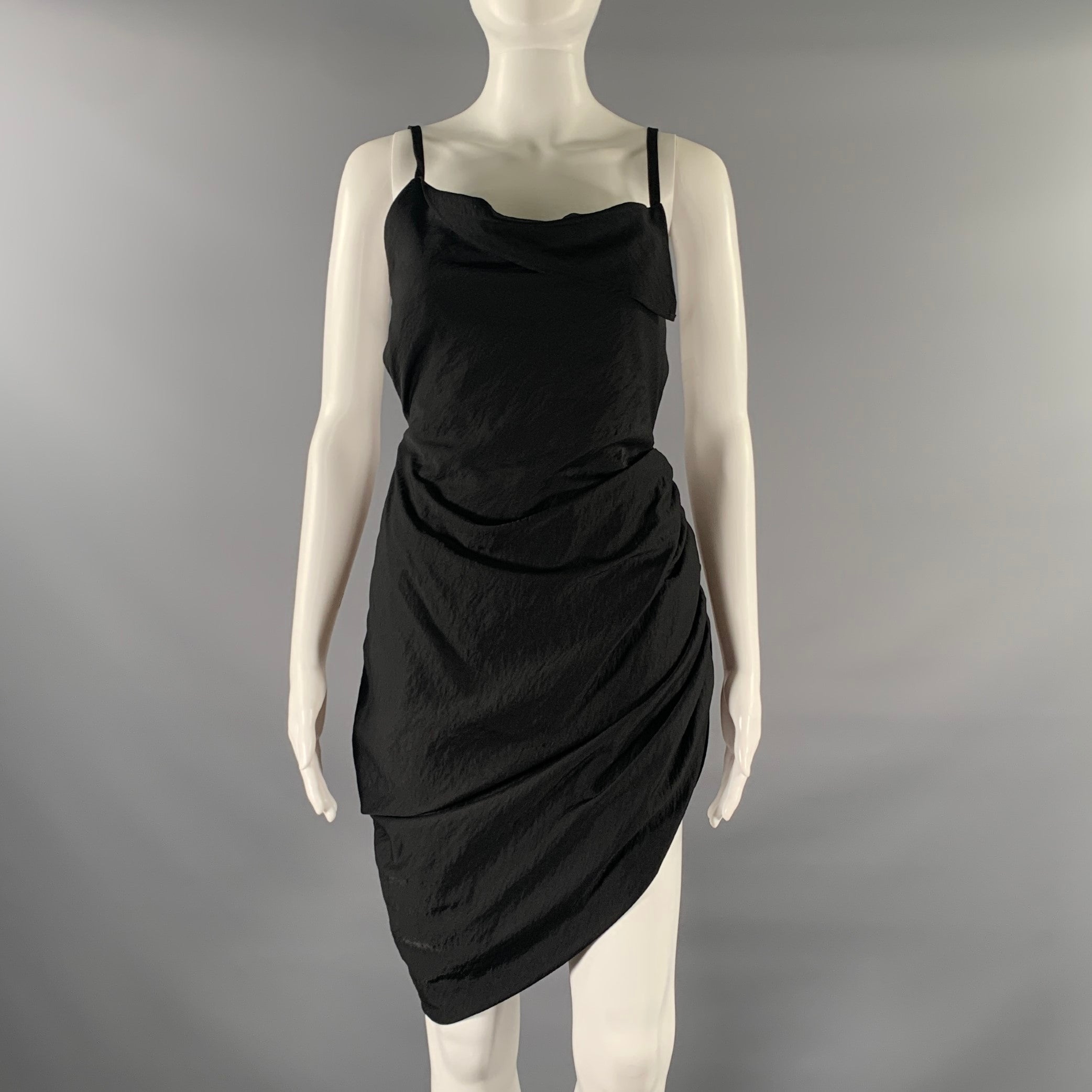 JACQUEMUS Size 00 Black Draped Dress