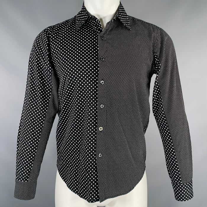COMME des GARCONS Size M Black White Polka Dot Cotton Long Sleeve Shirt