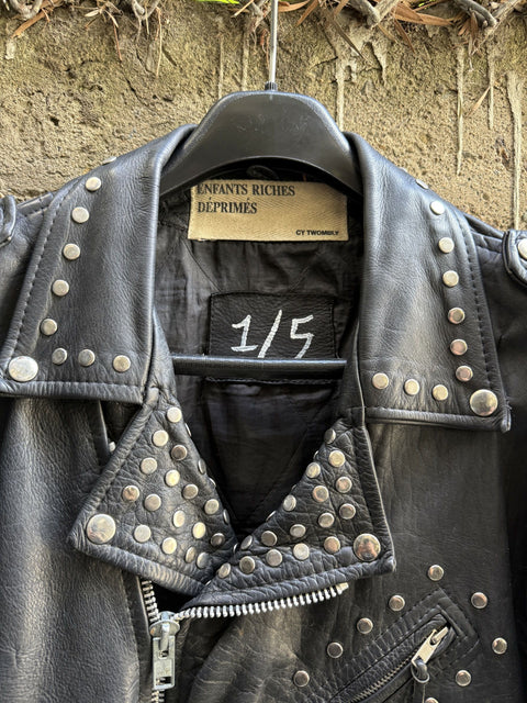 ENFANTS RICHES DEPRIMES ERD FW2016 S Black Patch Leather Biker Jacket