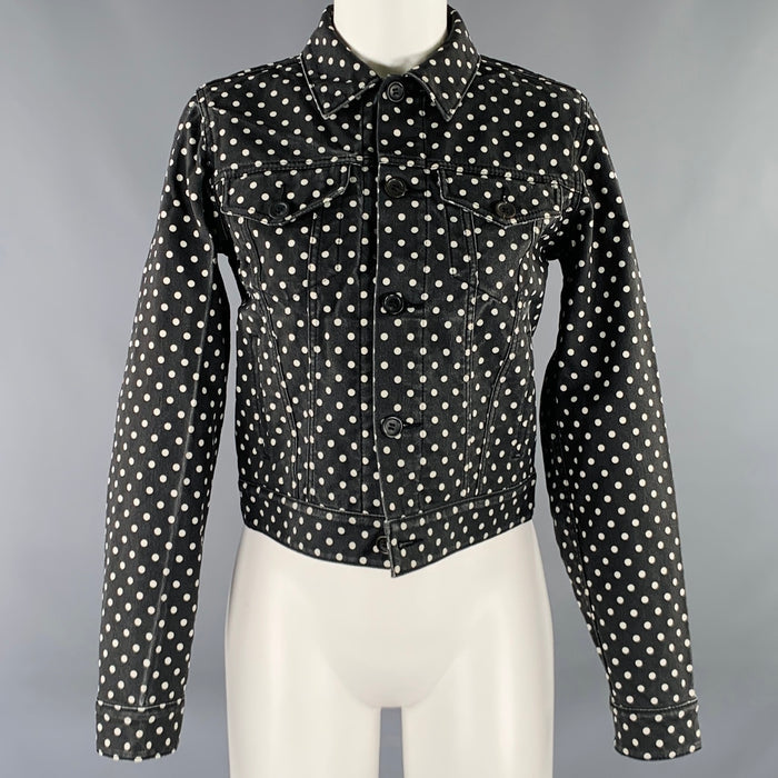 COMME des GARCONS Size M Black White Polyester Polka Dot Jacket