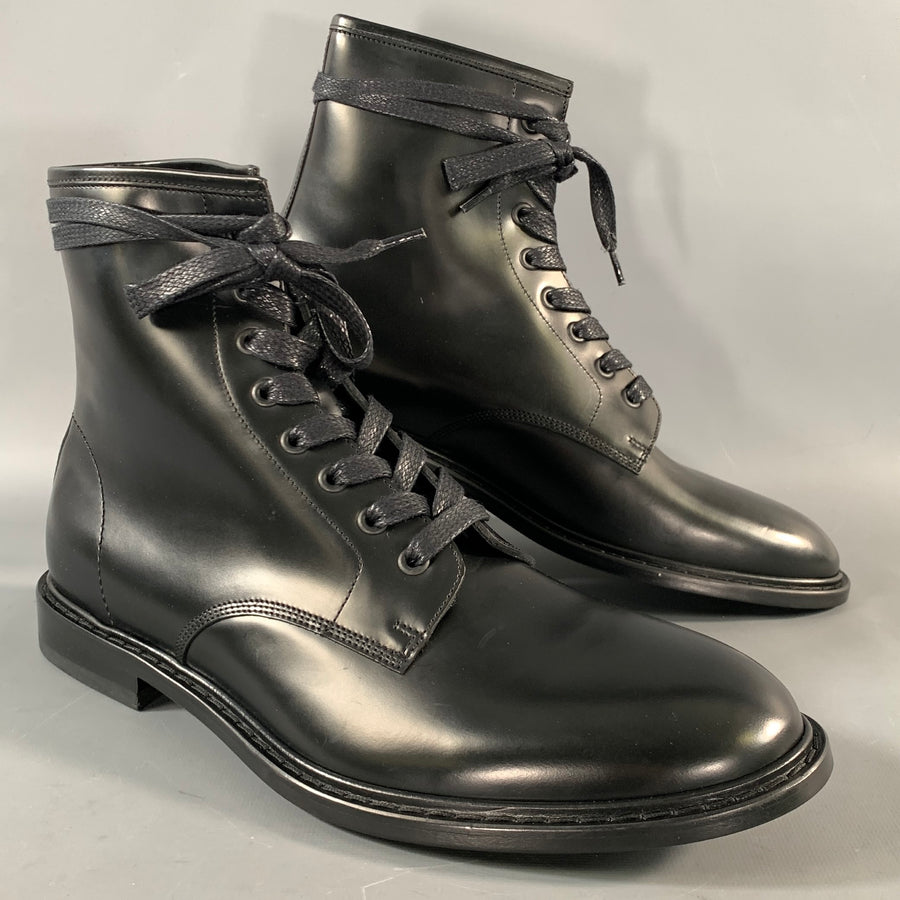 IRO Size 11 Black Leather Lace Up Boots