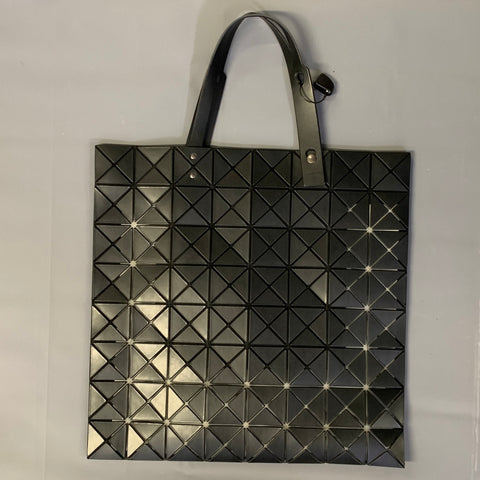 BOA BOA ISSEY MIYAKE Black Triangle Leather Tote Bags