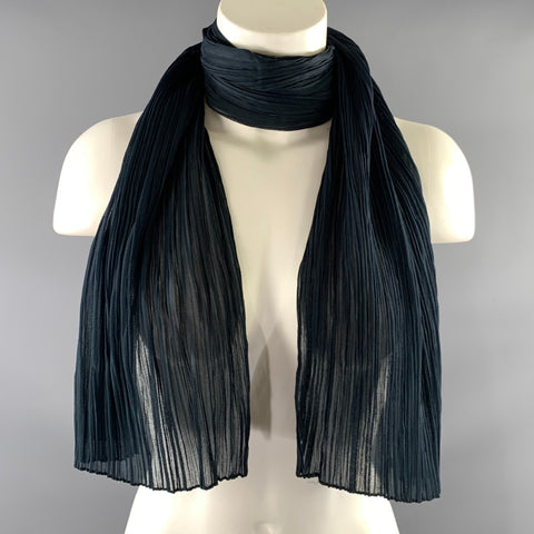 PLEATS PLEASE by ISSEY MIYAKE Navy Pleated Scarf
