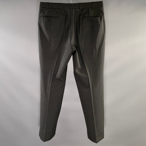 BROOKS BROTHERS Size 34 Grey Wool Flat Front Dress Pants
