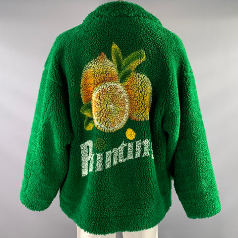 DOUBLET AW2021 Size XL Green Painted Polyester Coat