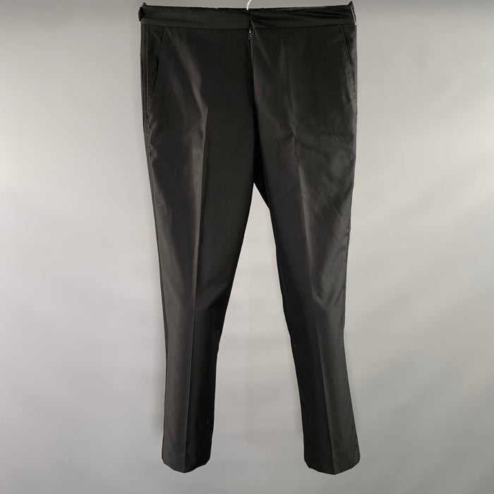 PAUL SMITH Size 30 Black Wool Tuxedo Dress Pants