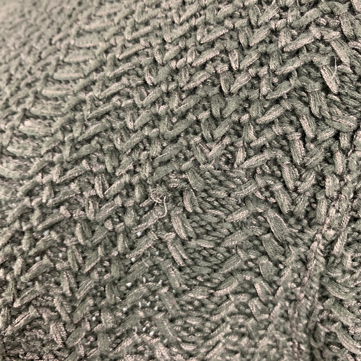 JOHN VARVATOS Size L Green Knit Cotton Silk V-Neck Sweater