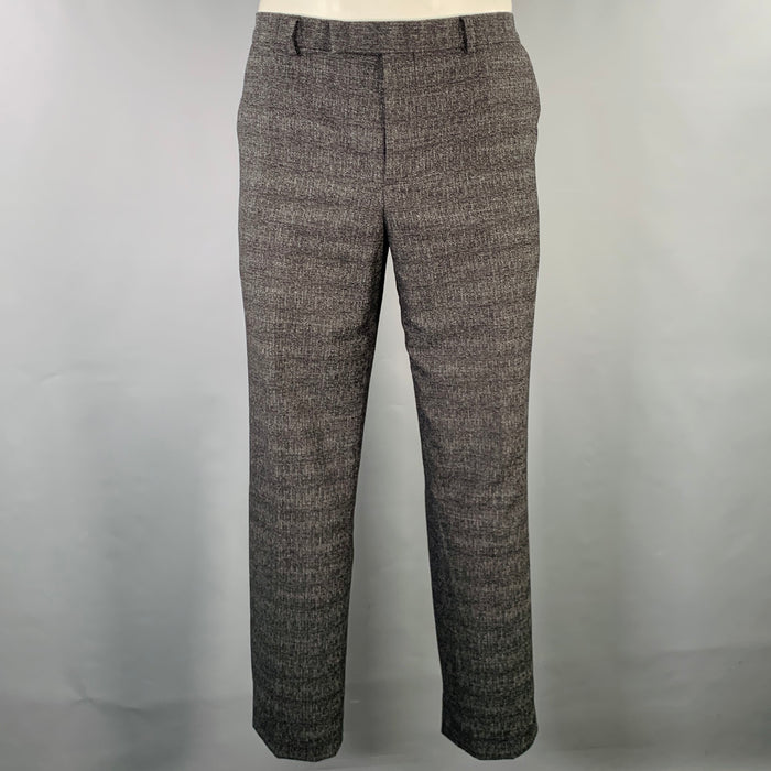 PAUL SMITH Size 36 Grey Charcoal Wool Flat Front Dress Pants